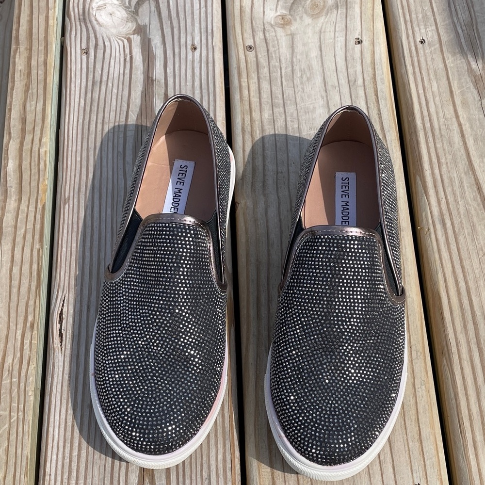 Steve Madden Black Slip-On Shoes